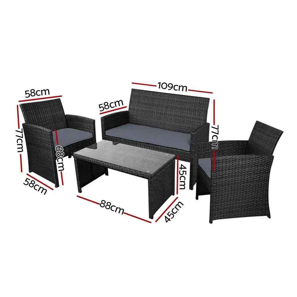 Garden Garden Furniture Outdoor Lounge Setting Wicker Sofa Set