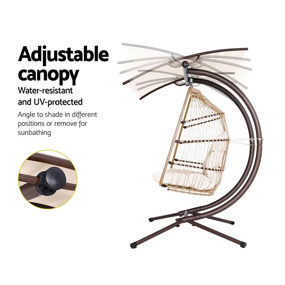 Garden Outdoor Furniture Lounge Hanging Swing Chair Egg Hammock Stand