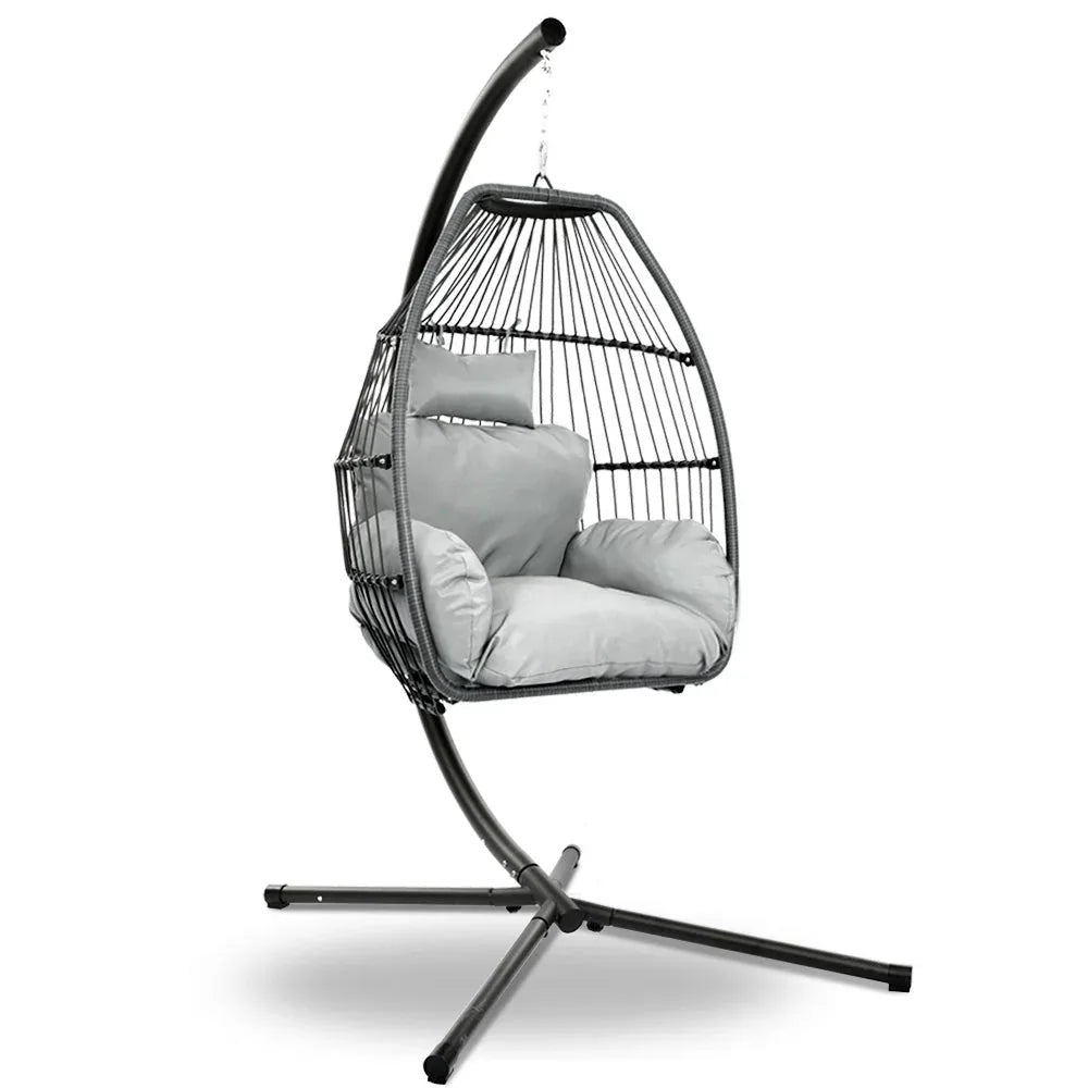 Garden Outdoor Furniture Egg Hammock Hanging Swing Chair Stand Pod