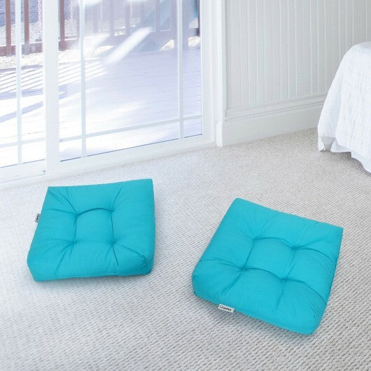 21 Inch x 21 Inch Patio Chair Seat Cushion Pads for Indoor and Outdoor-Turquoise - Color: Turquoise
