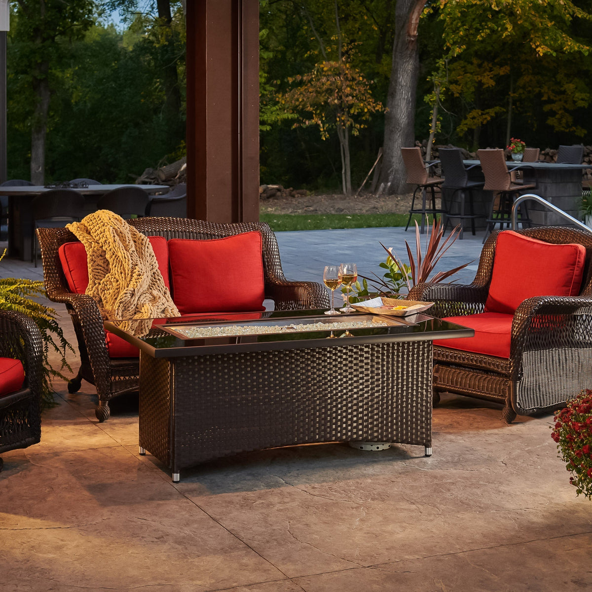 Montego Linear Gas Fire Pit Table