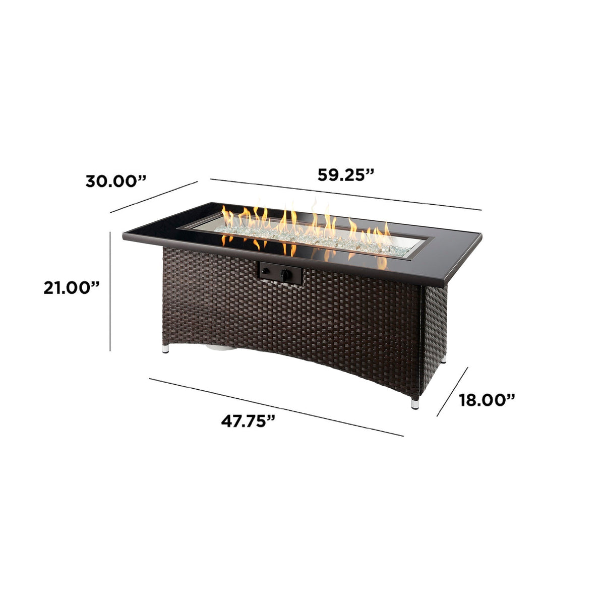 Montego Linear Gas Fire Pit Table