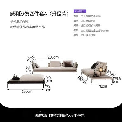 Outdoor Rattan Garden Sofa House Casual Teak Waterproof and Sun Protection Outdoor Outdoor Furniture Garden Balcony Rattan Chair