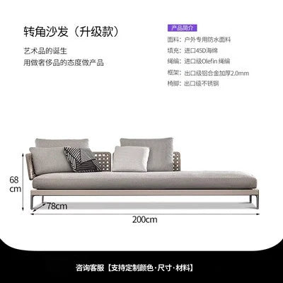 Outdoor Rattan Garden Sofa House Casual Teak Waterproof and Sun Protection Outdoor Outdoor Furniture Garden Balcony Rattan Chair