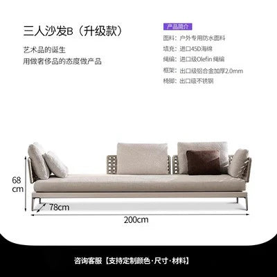 Outdoor Rattan Garden Sofa House Casual Teak Waterproof and Sun Protection Outdoor Outdoor Furniture Garden Balcony Rattan Chair