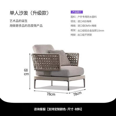 Outdoor Rattan Garden Sofa House Casual Teak Waterproof and Sun Protection Outdoor Outdoor Furniture Garden Balcony Rattan Chair