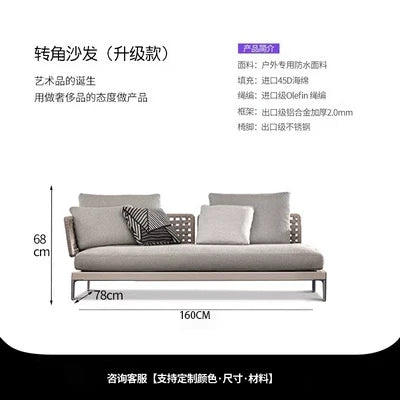 Outdoor Rattan Garden Sofa House Casual Teak Waterproof and Sun Protection Outdoor Outdoor Furniture Garden Balcony Rattan Chair