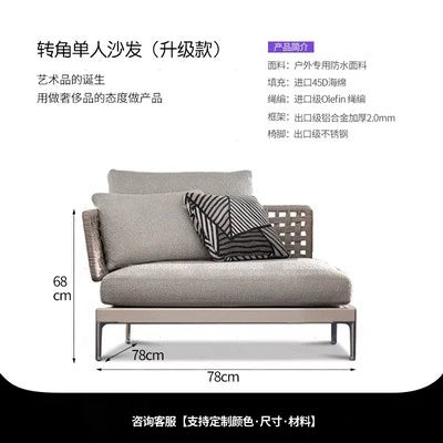 Outdoor Rattan Garden Sofa House Casual Teak Waterproof and Sun Protection Outdoor Outdoor Furniture Garden Balcony Rattan Chair