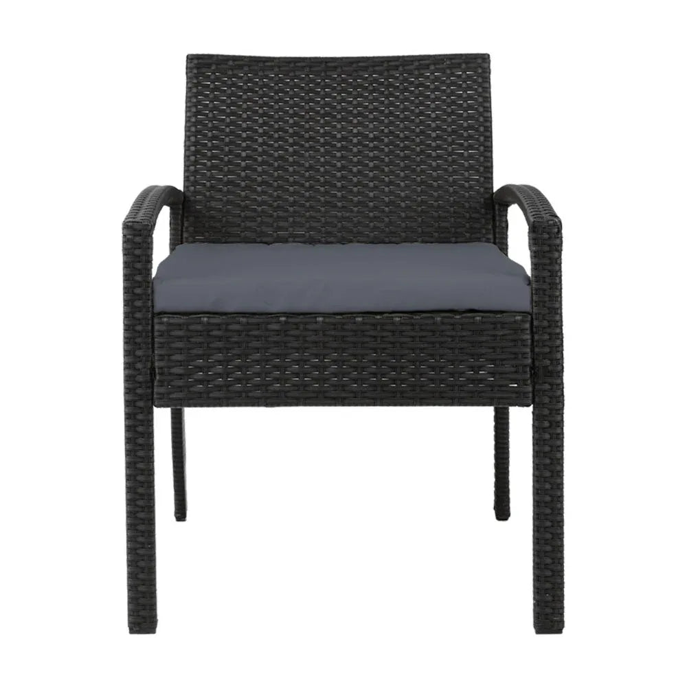 Set of 2 Outdoor Dining Chairs Wicker Chair Patio Garden Furniture