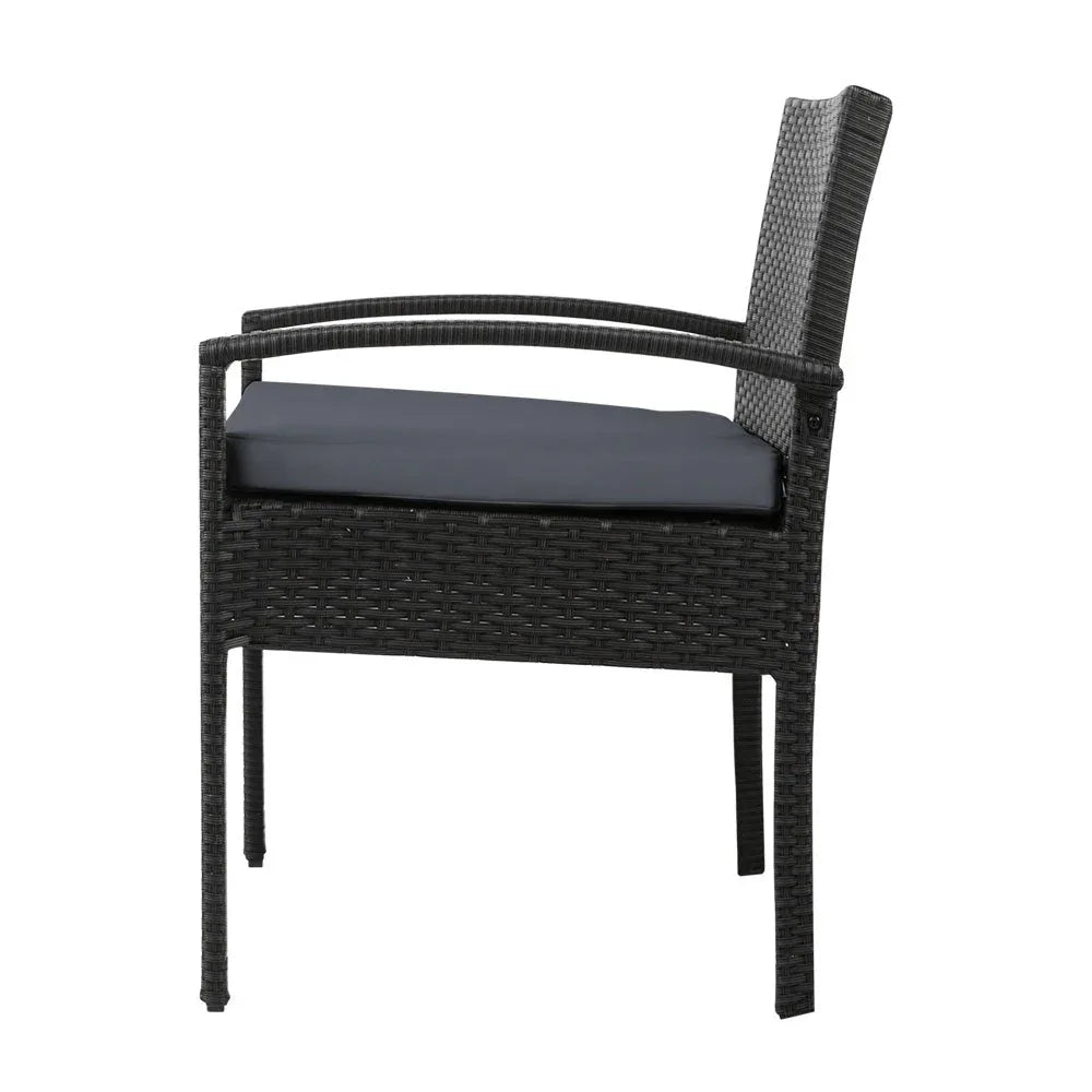 Set of 2 Outdoor Dining Chairs Wicker Chair Patio Garden Furniture