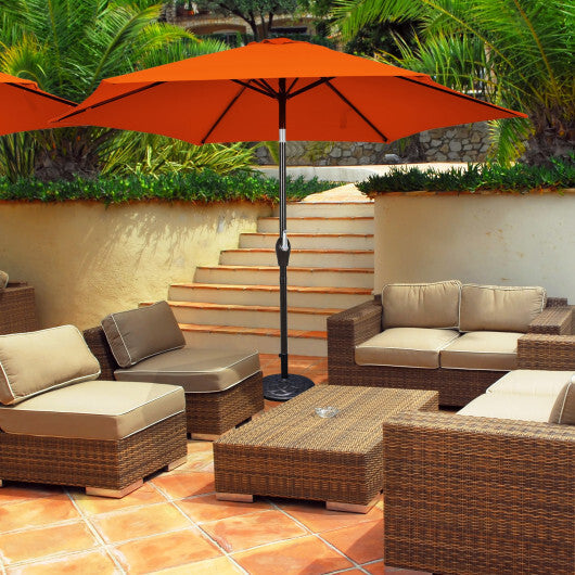 10 Feet Outdoor Patio Umbrella with Tilt Adjustment and Crank-Orange - Color: Orange - Size: 10 ft