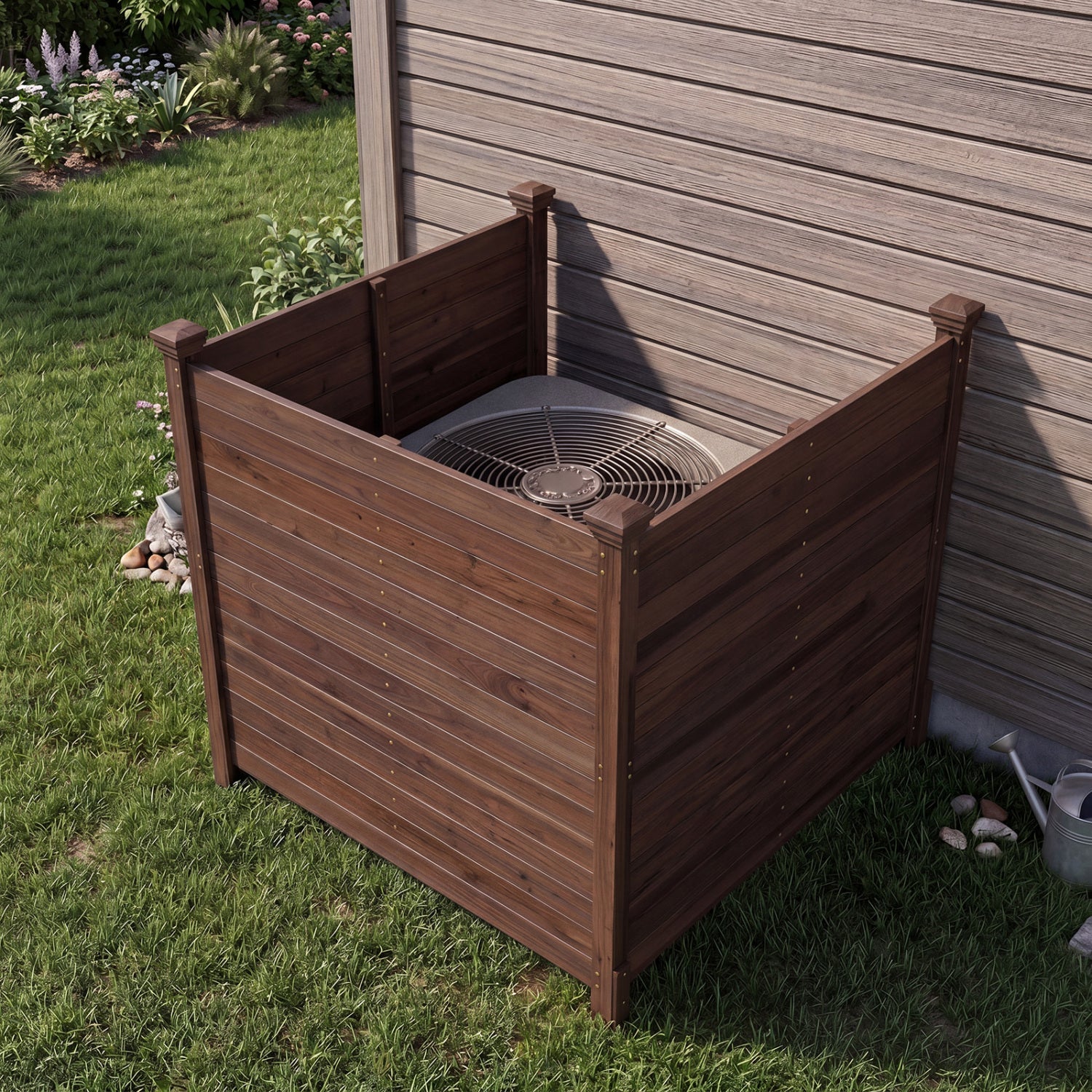 3-Panel Outdoor Privacy Fence for AC Units & Equipment