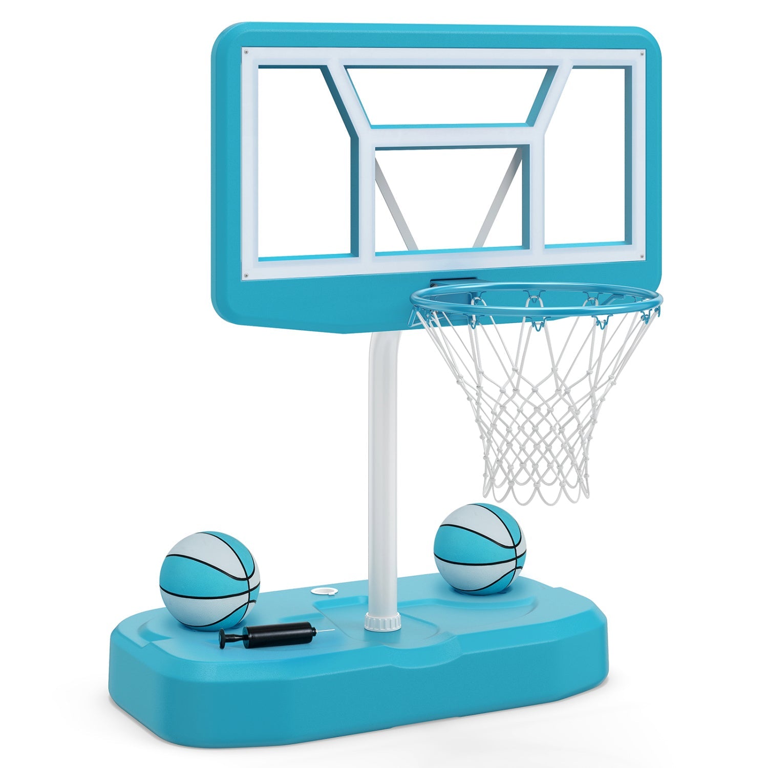Pool Basketball Hoop Set with 2 Balls and Pump