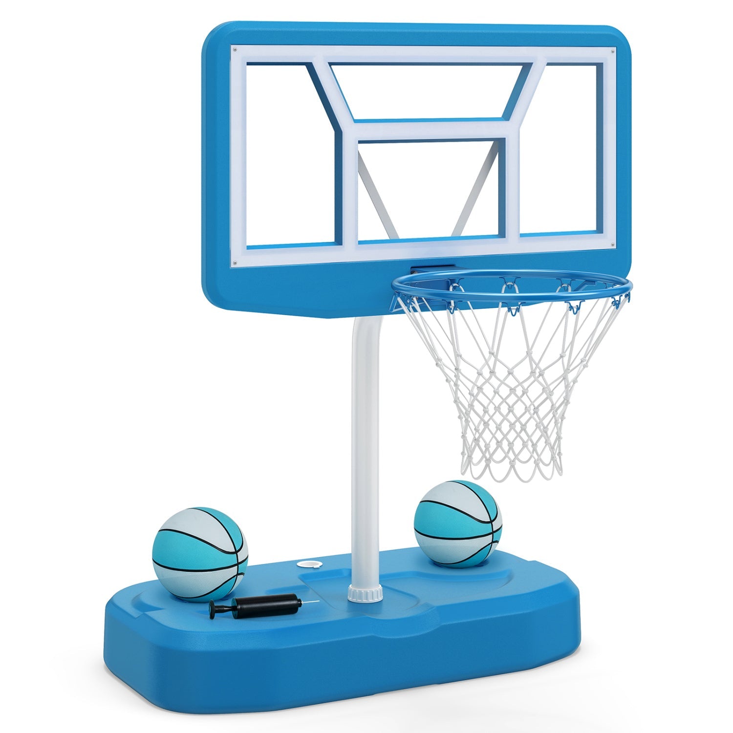 Pool Basketball Hoop Set with 2 Balls and Pump