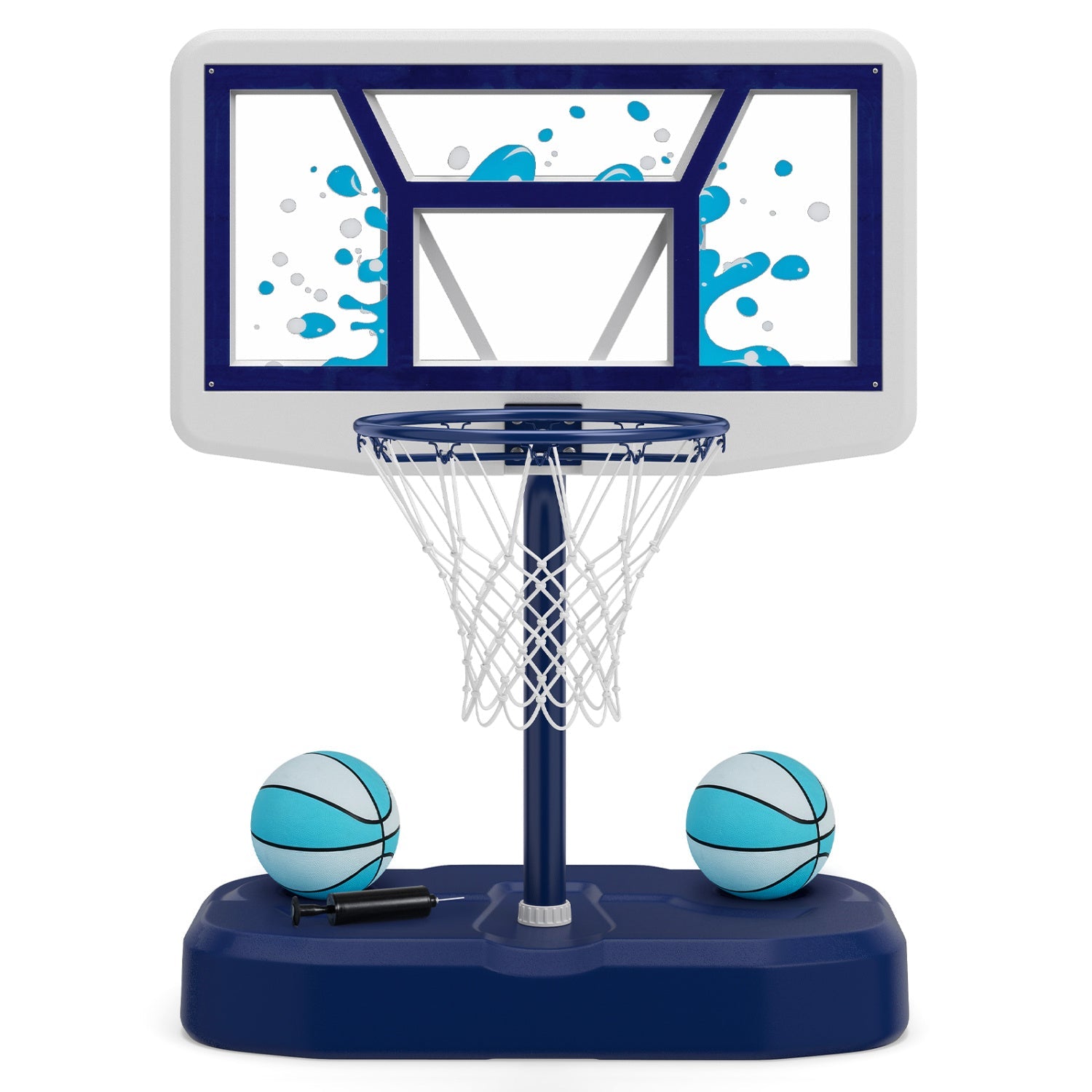 Pool Basketball Hoop Set with 2 Balls and Pump