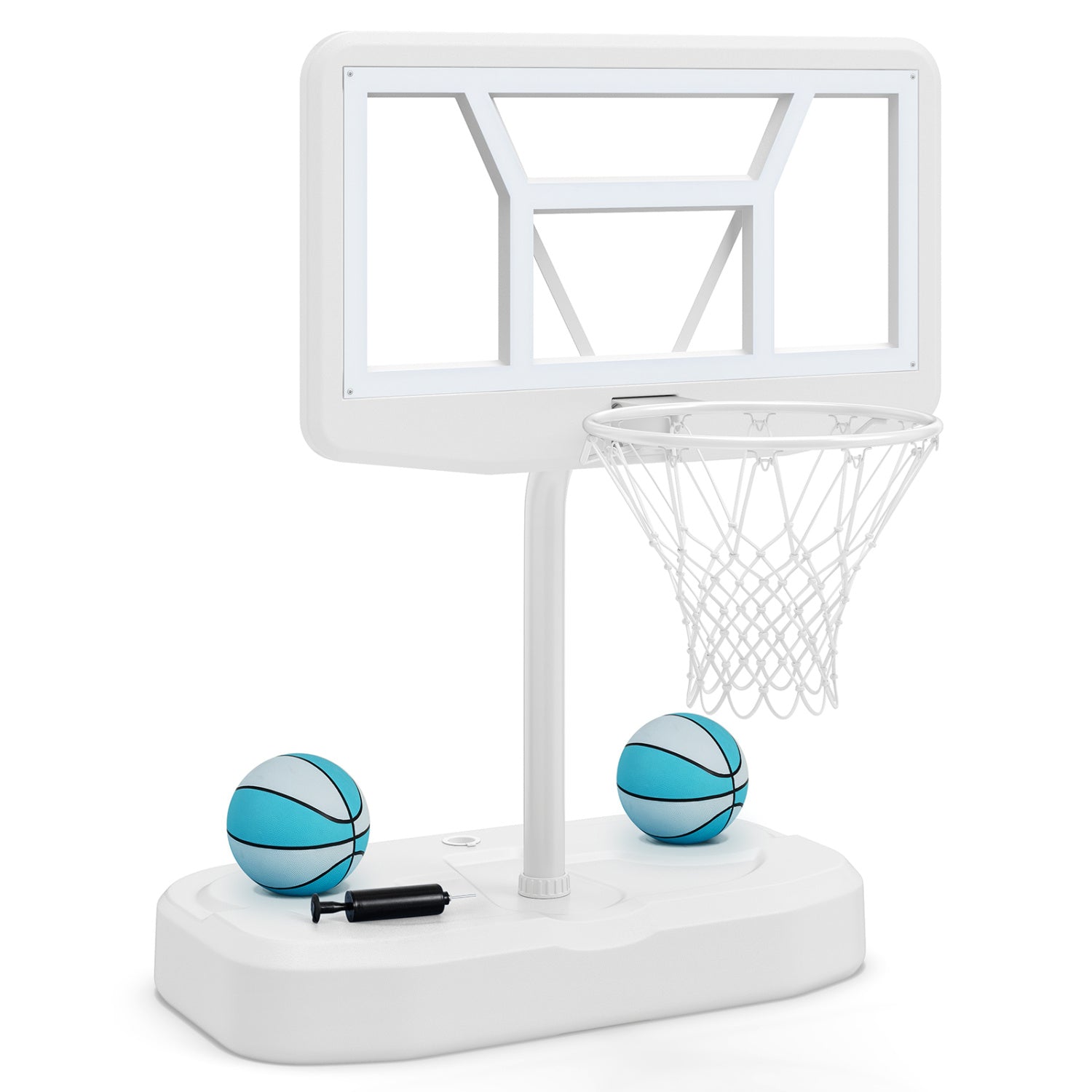 Pool Basketball Hoop Set with 2 Balls and Pump