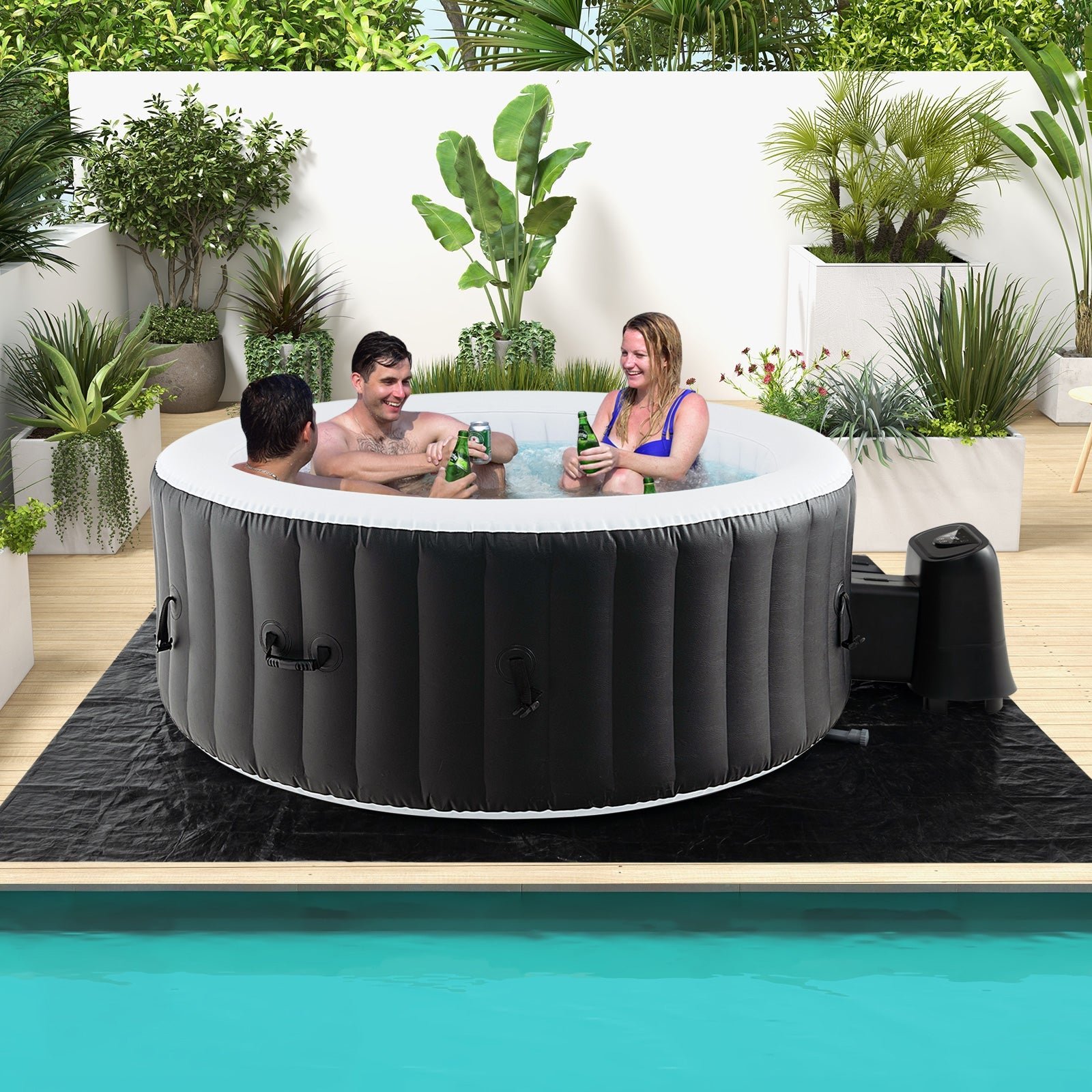 70/80 Inches Round SPA Pool Hottub with 110/130 Air Jets Electric Heater Pump