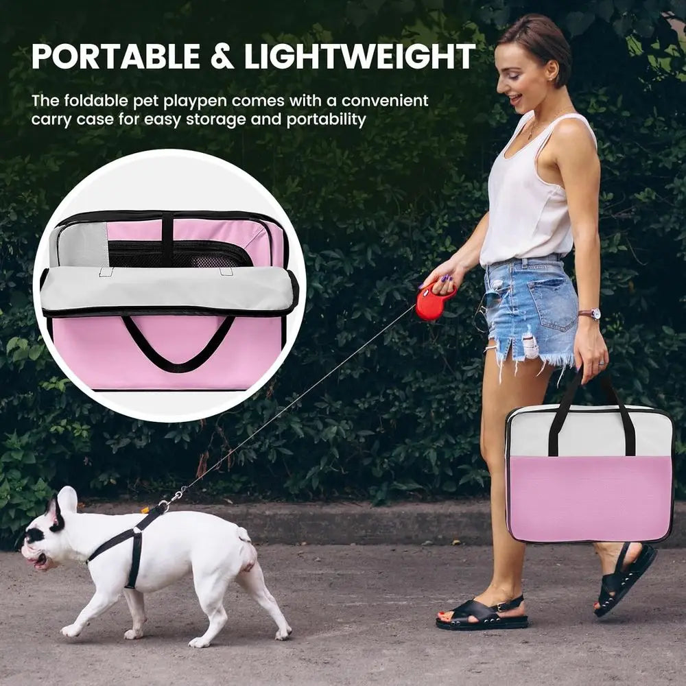 Portable Pet Playpen Foldable Exercise Pen For Dogs Cats Indoor Outdoor
