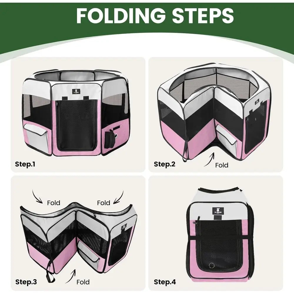 Portable Pet Playpen Foldable Exercise Pen For Dogs Cats Indoor Outdoor