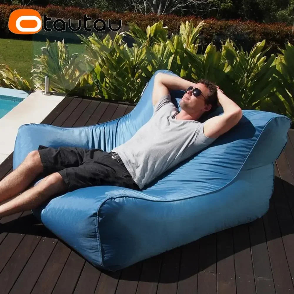OTAUTAU Swimming Pool Floating Bean Bag Pouf Lounger Cover No Filler Waterproof Sofa Bed Sac Chaise Lounge Recliner Puff