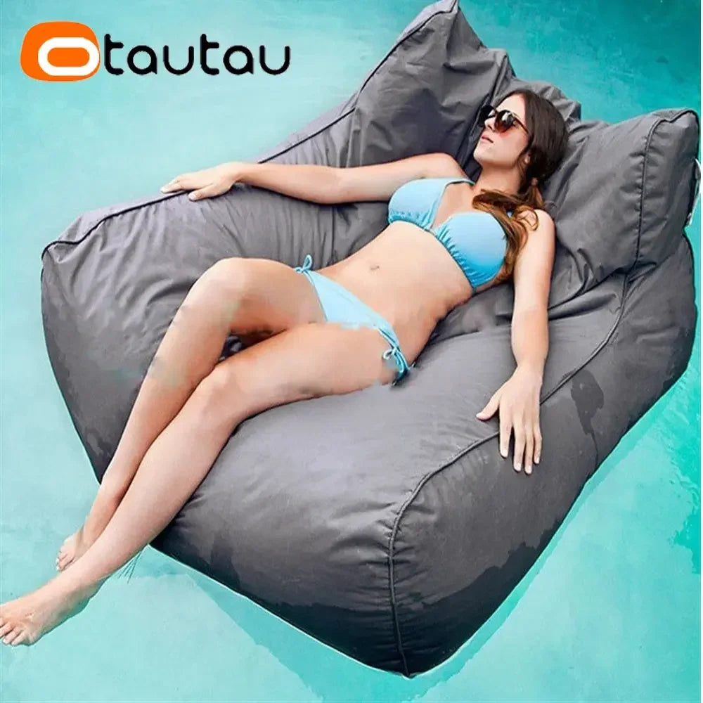 OTAUTAU Swimming Pool Floating Bean Bag Pouf Lounger Cover No Filler Waterproof Sofa Bed Sac Chaise Lounge Recliner Puff