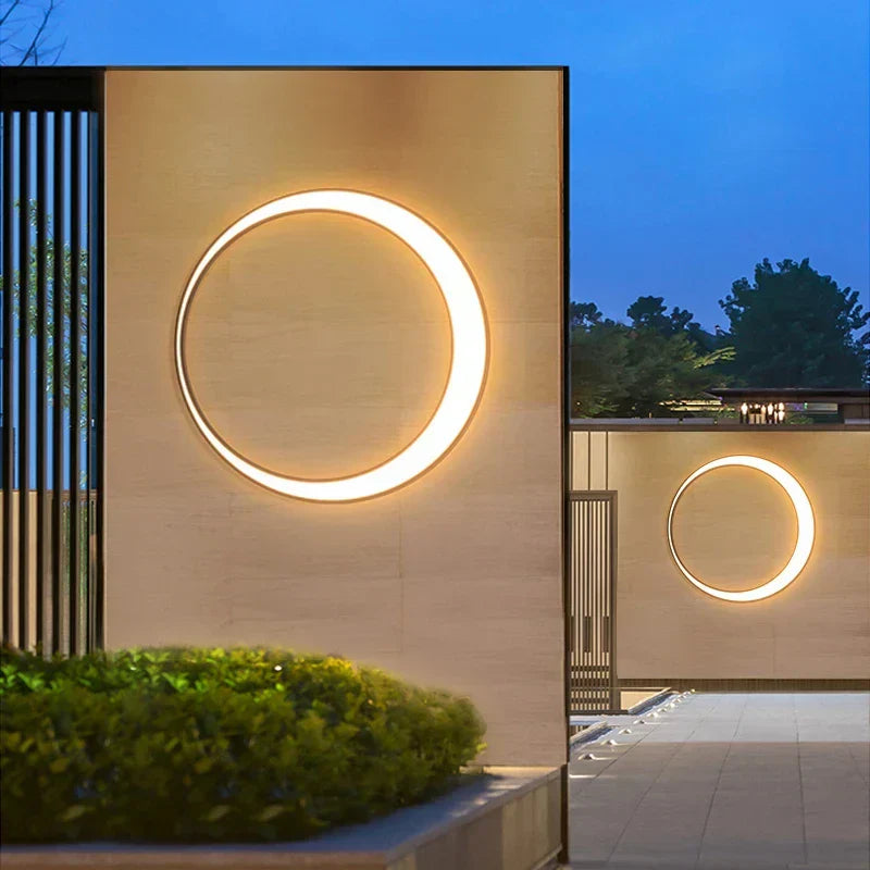 DecorBites™ LED Outdoor Moon Wall Lamp Waterproof Modern Minimalist Sconce for Courtyard Balcony