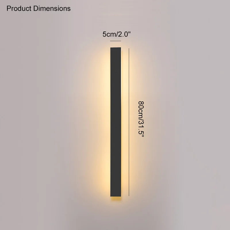 DecorBites™ Black Waterproof LED Wall Light | Minimalist Outdoor Garden Balcony Terrace Decor
