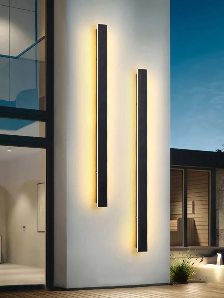 DecorBites™ Black Waterproof LED Wall Light | Minimalist Outdoor Garden Balcony Terrace Decor