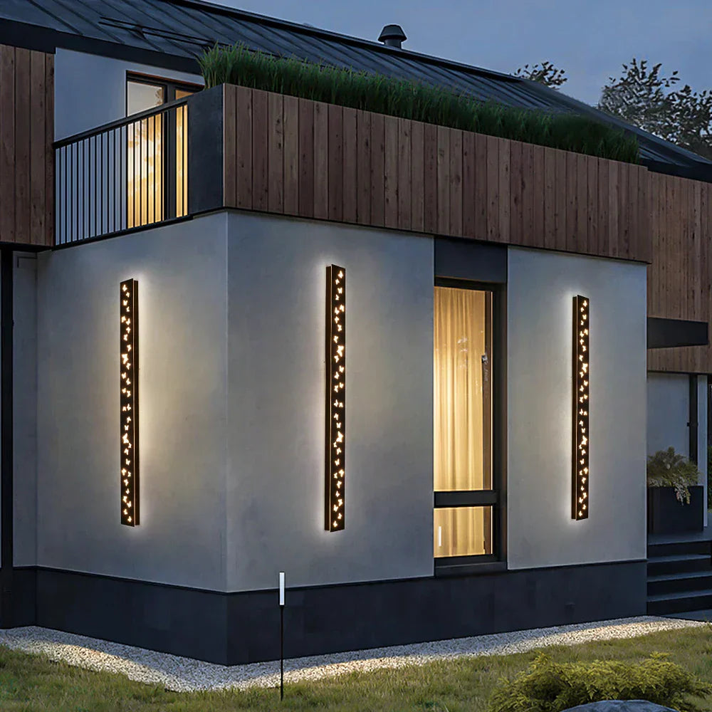 DecorBites™ Butterfly Pattern LED Outdoor Wall Sconce Black, Garage Yard Decor Lighting