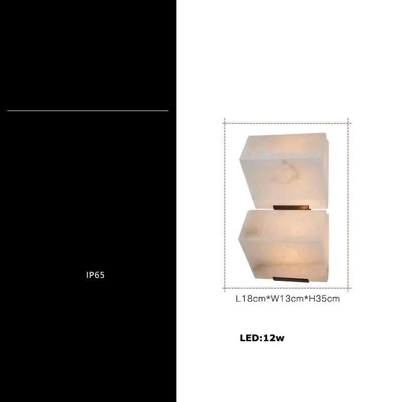 DecorBites™ Art Deco Marble Cube LED Wall Sconce Indoor Outdoor IP54 Waterproof