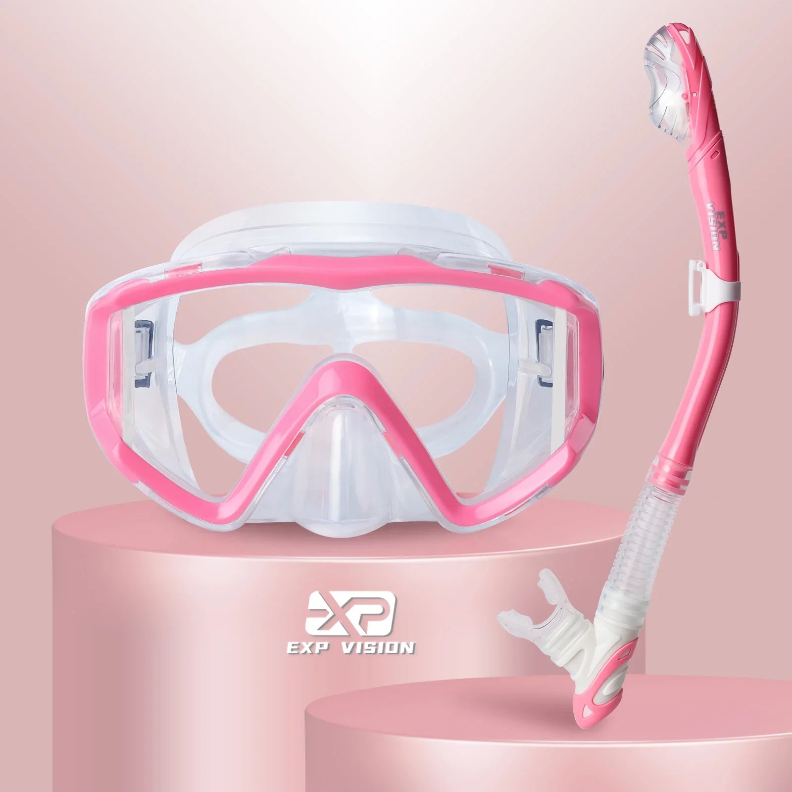 Dry Snorkel Set, Pano 3 Window Snorkel Mask, Anti-Fog Scuba Diving Goggle and Snorkel, Adult Snorkeling Swim Mask with PC Lens