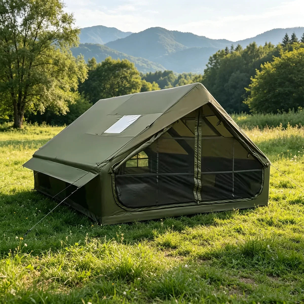 Outdoor Camping Inflatable Tent 4 season tent Portable House Quick Setup for Travel Picnic BBQ with Storage Bag Air Pump