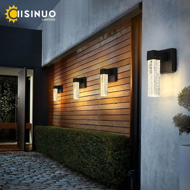 DecorBites™ Crystal LED Outdoor Wall Light IP65 Waterproof Sconce for Balcony Garden
