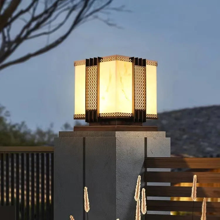 DecorBites™ LED Outdoor Marble Street Lamp for Pillar Fence Lighting