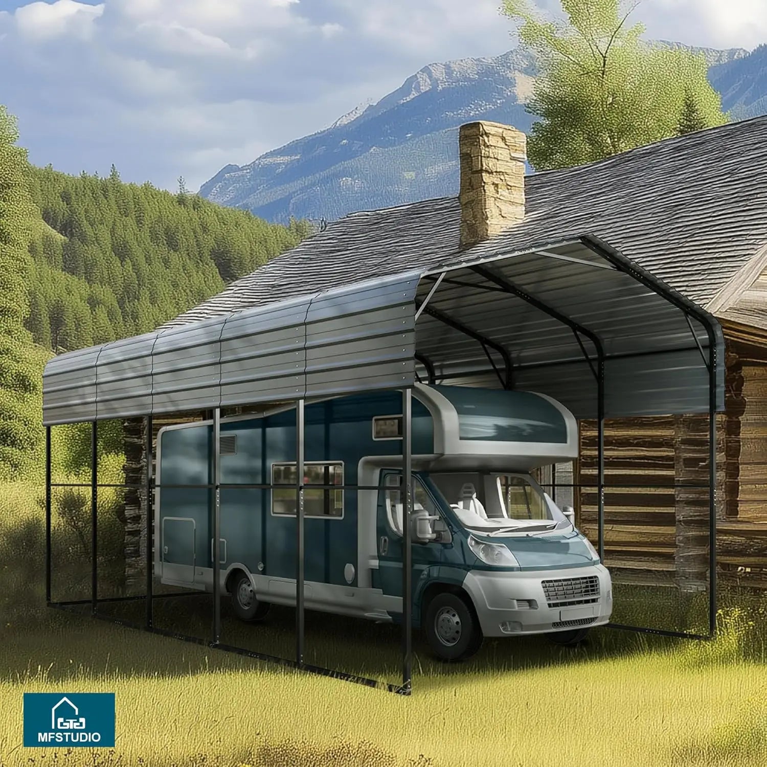 Heavy Duty Metal Carport Shelter For RVs And Vehicles