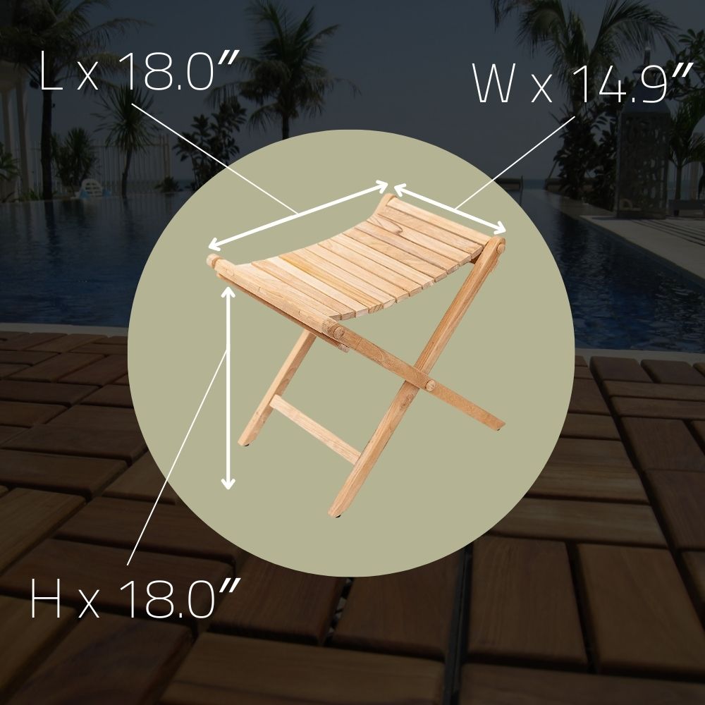 Sierra Natural Teak Outdoor Folding String Seat