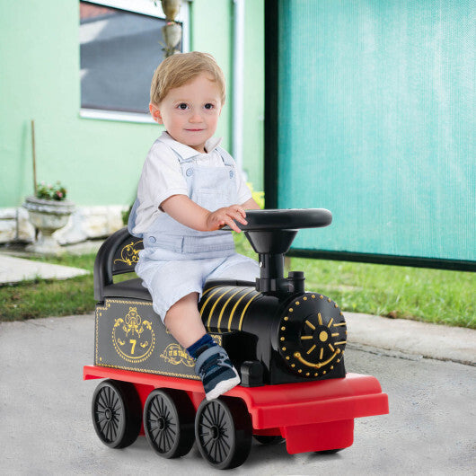 6V Electric Kids Ride On Car Toy Train with 16 Pieces Tracks-Green