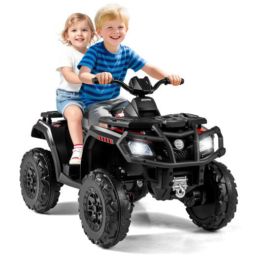 24V Kids ATV 2-Seater with 4 Motors with LED Lights and Music-Blue