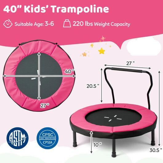 40 Inch Trampoline for Kids Indoor Outdoor Fitness Trampoline-Blue