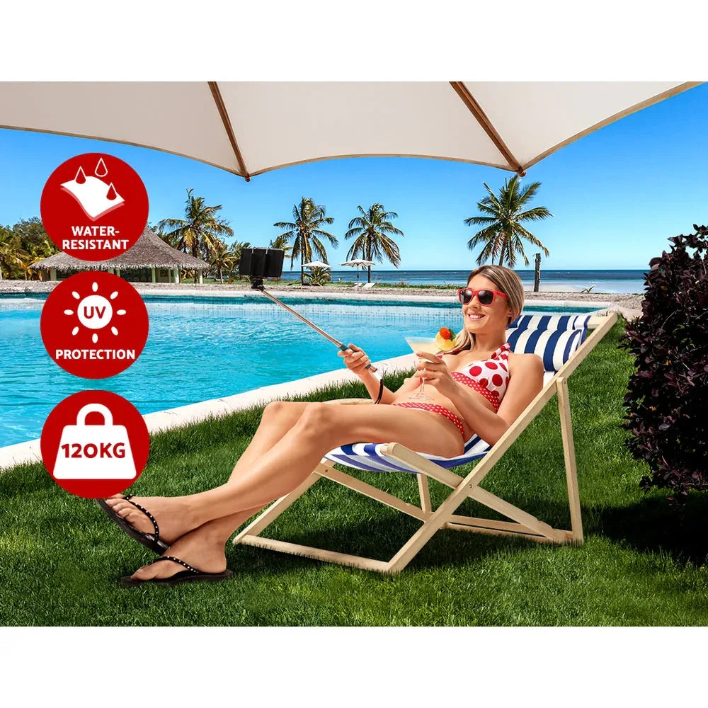 Garden Outdoor Furniture Sun Lounge Beach Chairs Deck Chair Folding