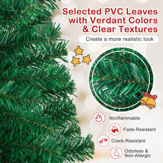 Costway 7Ft Artificial PVC Christmas Tree Stand Indoor Outdoor Green