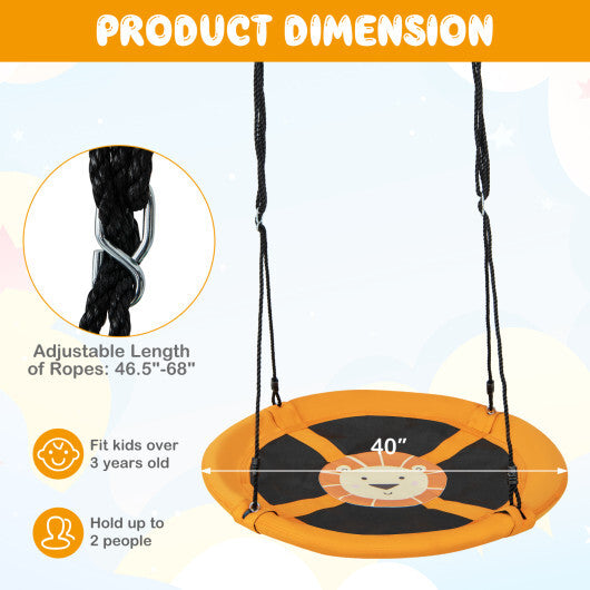 Costway 40" Flying Saucer Tree Swing Indoor Outdoor Play Set Swing for Kids Yellow