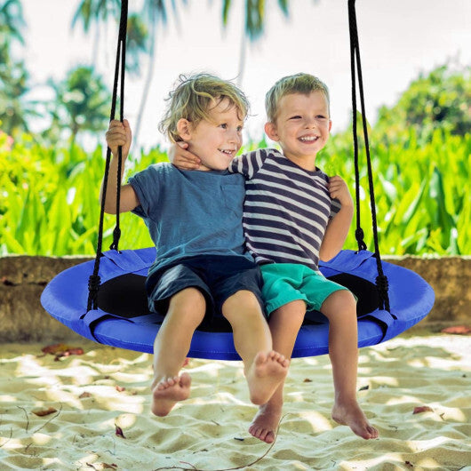 Costway 40" Flying Saucer Tree Swing Indoor Outdoor Play Set Swing for Kids Blue