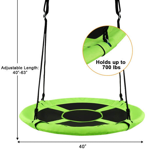 Costway 40" Flying Saucer Tree Swing Indoor Outdoor Play Set Swing for Kids Green