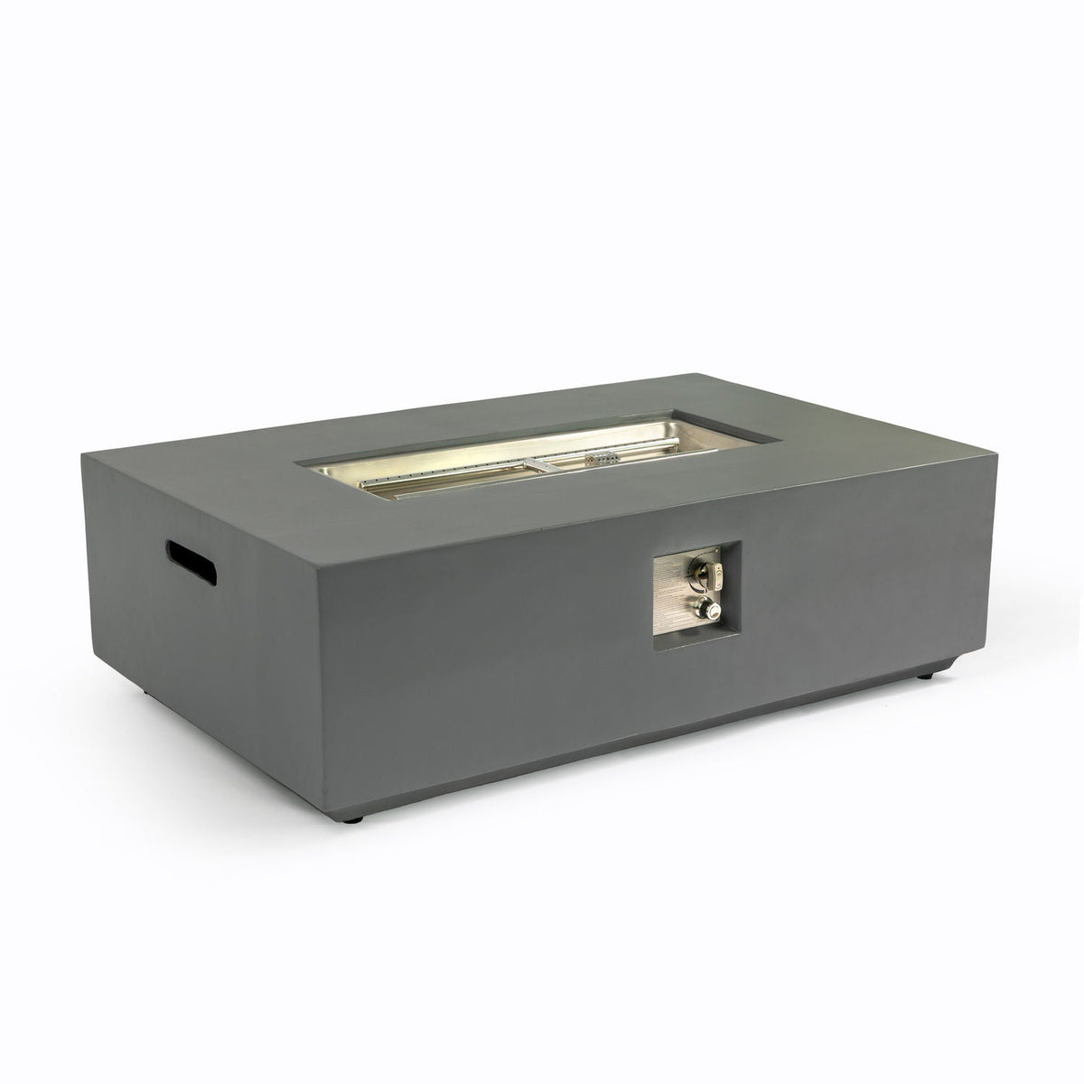 Rectangular Fire Pit Table with 50,000 BTU Heat Output - Light Gray