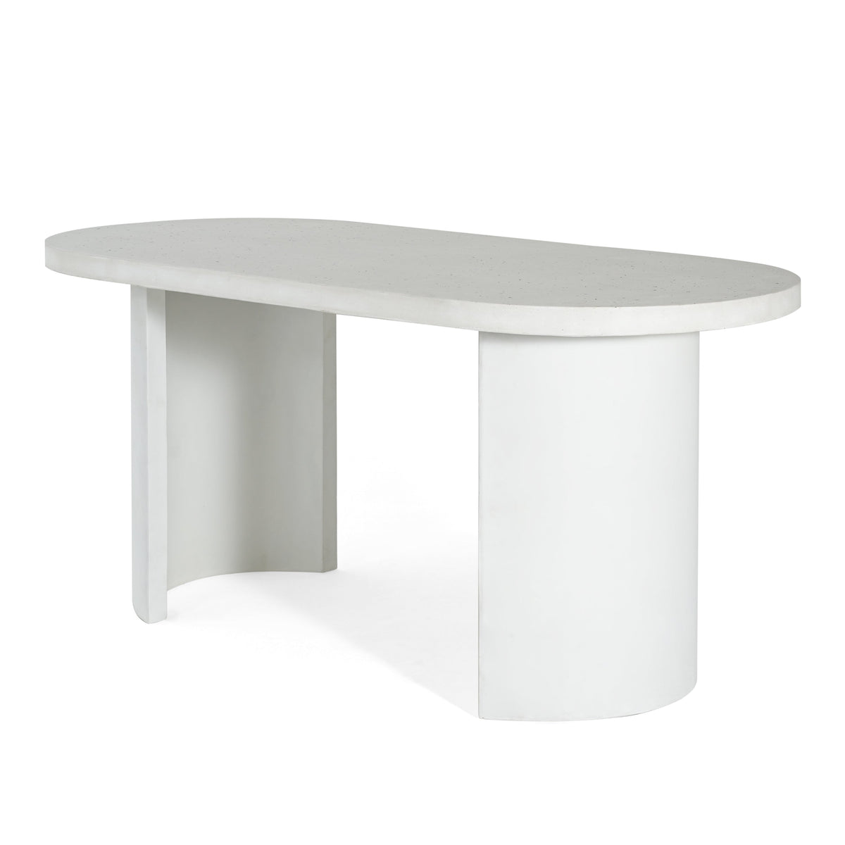 Ellis Oval 67.5" Modern Outdoor Concrete Dining Table with Terrazzo Top