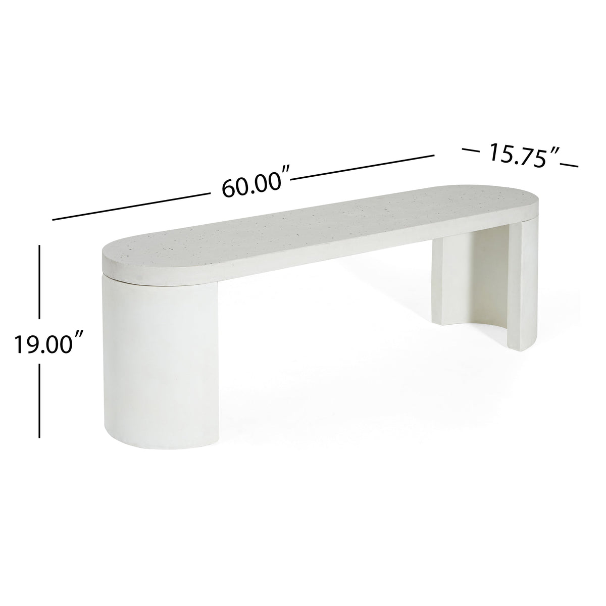 2 Piece Modern Outdoor Concrete Dining Set - Terrazzo
