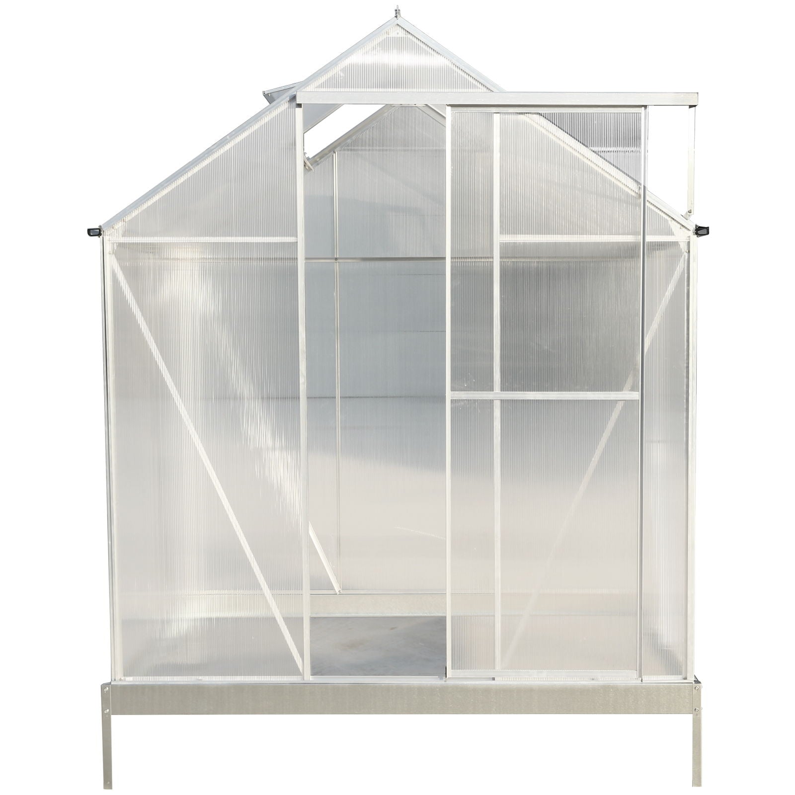 Polycarbonate house, Heavy Duty Outdoor Aluminum Walk-In House Kit With Rain Gutter, Vent And Door For Backyard Garden
