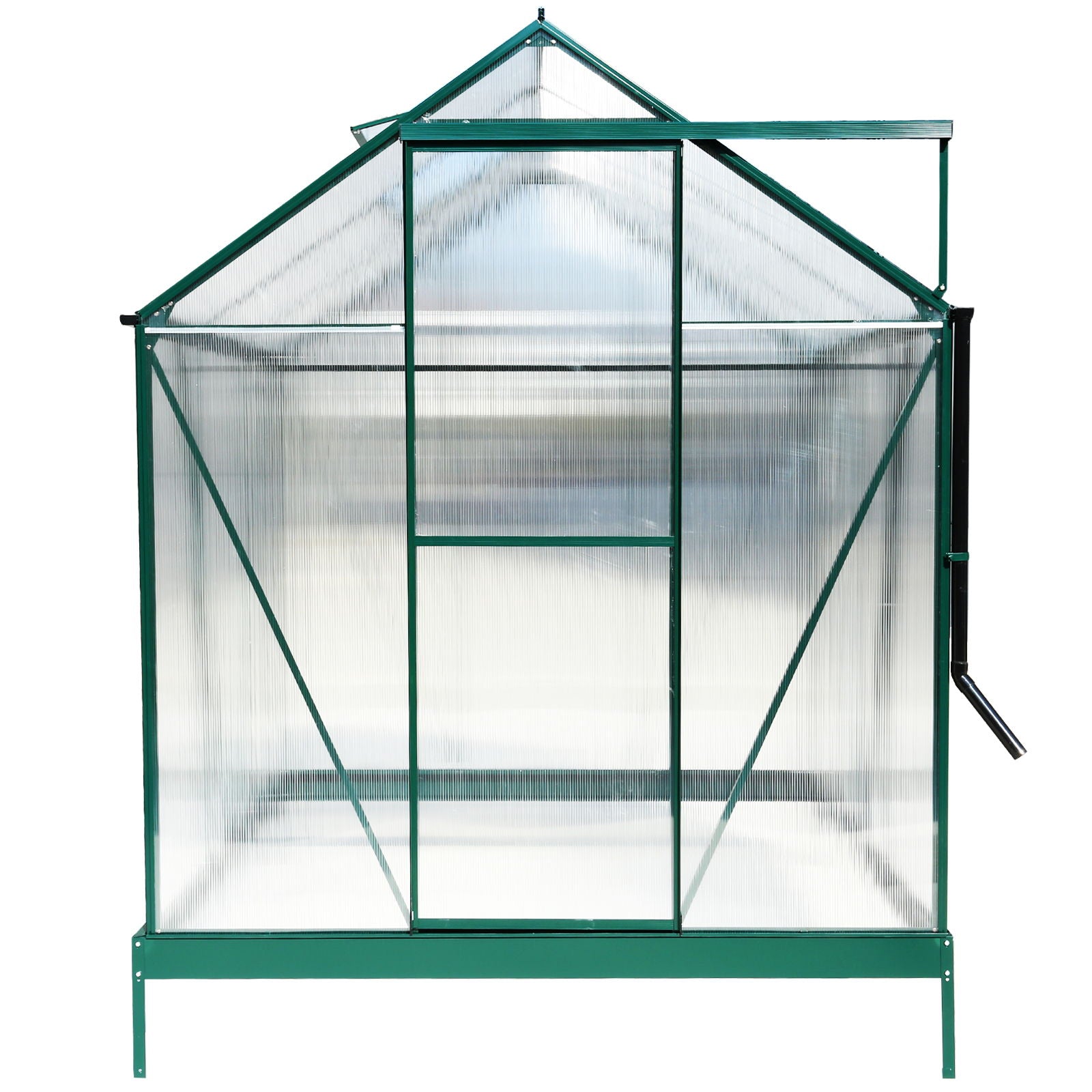 Polycarbonate house, Heavy Duty Outdoor Aluminum Walk-In House Kit With Rain Gutter, Vent And Door For Backyard Garden