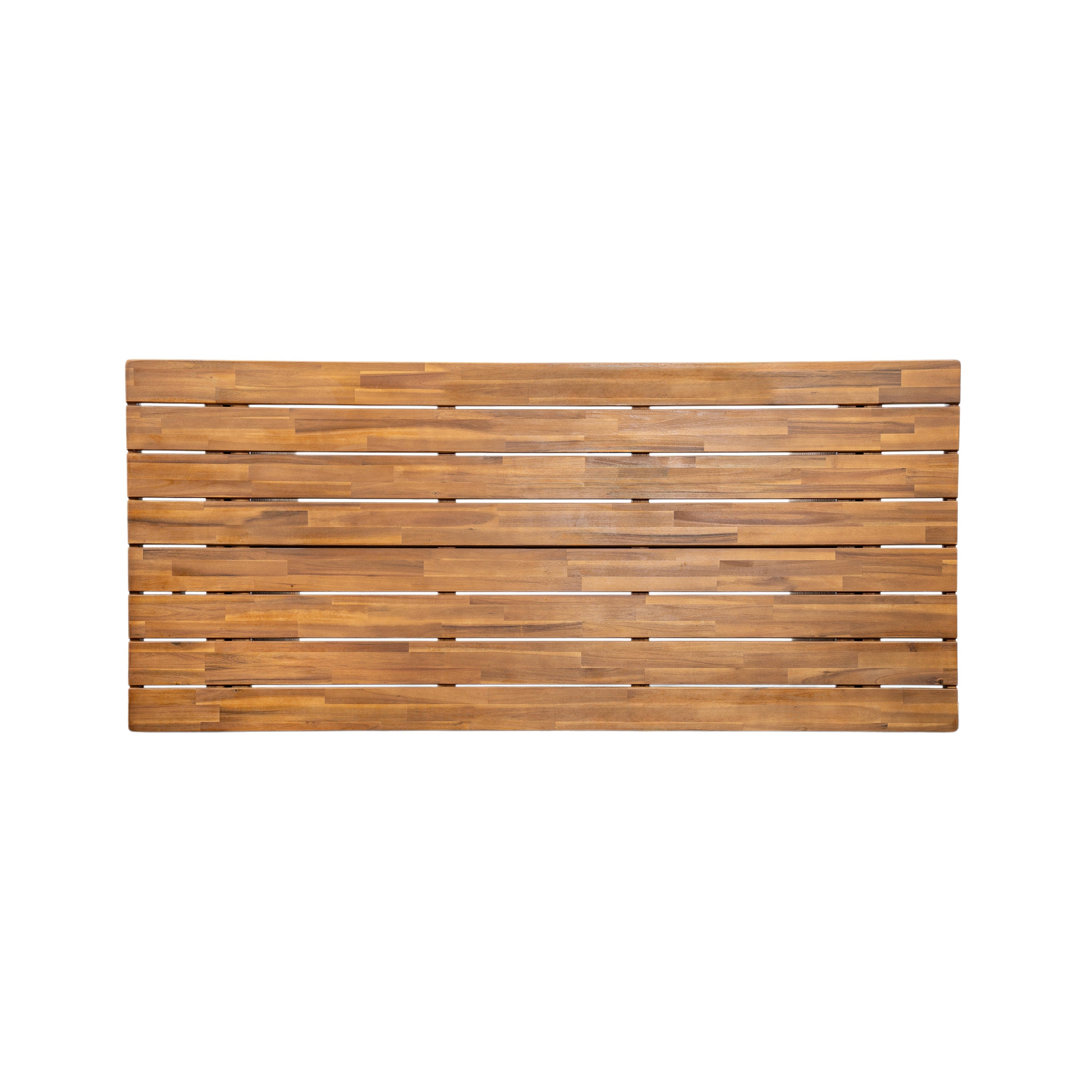 Outdoor 3 Piece Acacia Wood Dining Set with Handwoven Rattan Legs